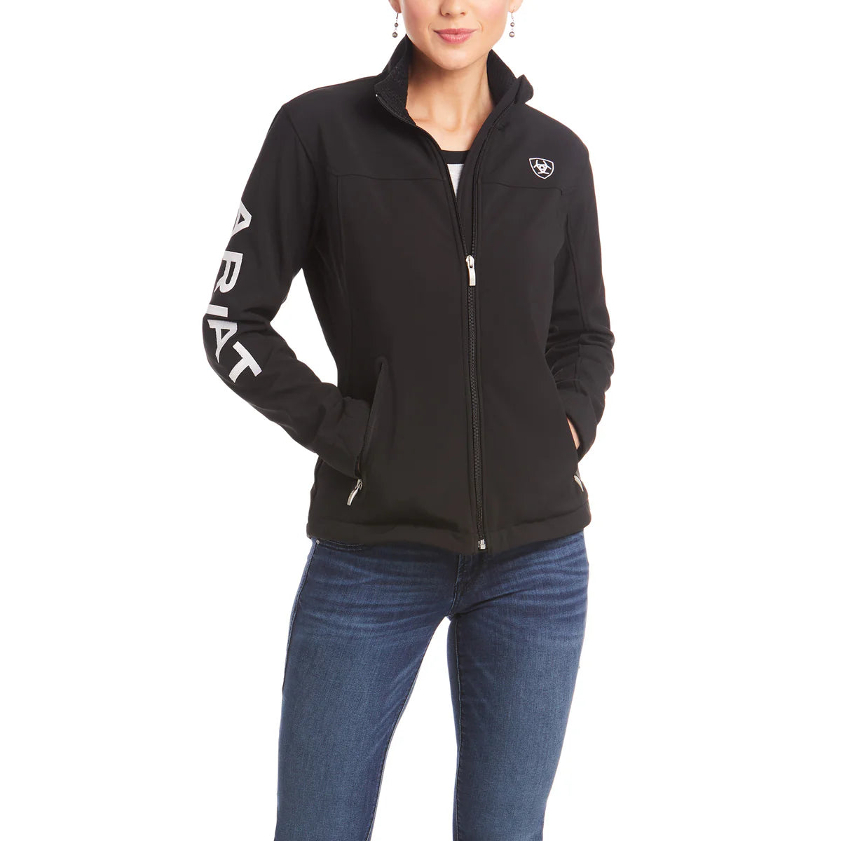 10019206AriatSoftshellJacketBlackFront