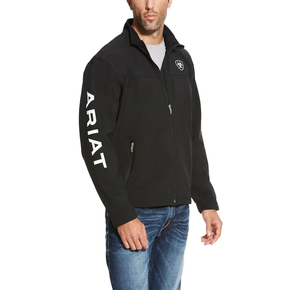 10019279TeamSoftshellJacketBlackFront