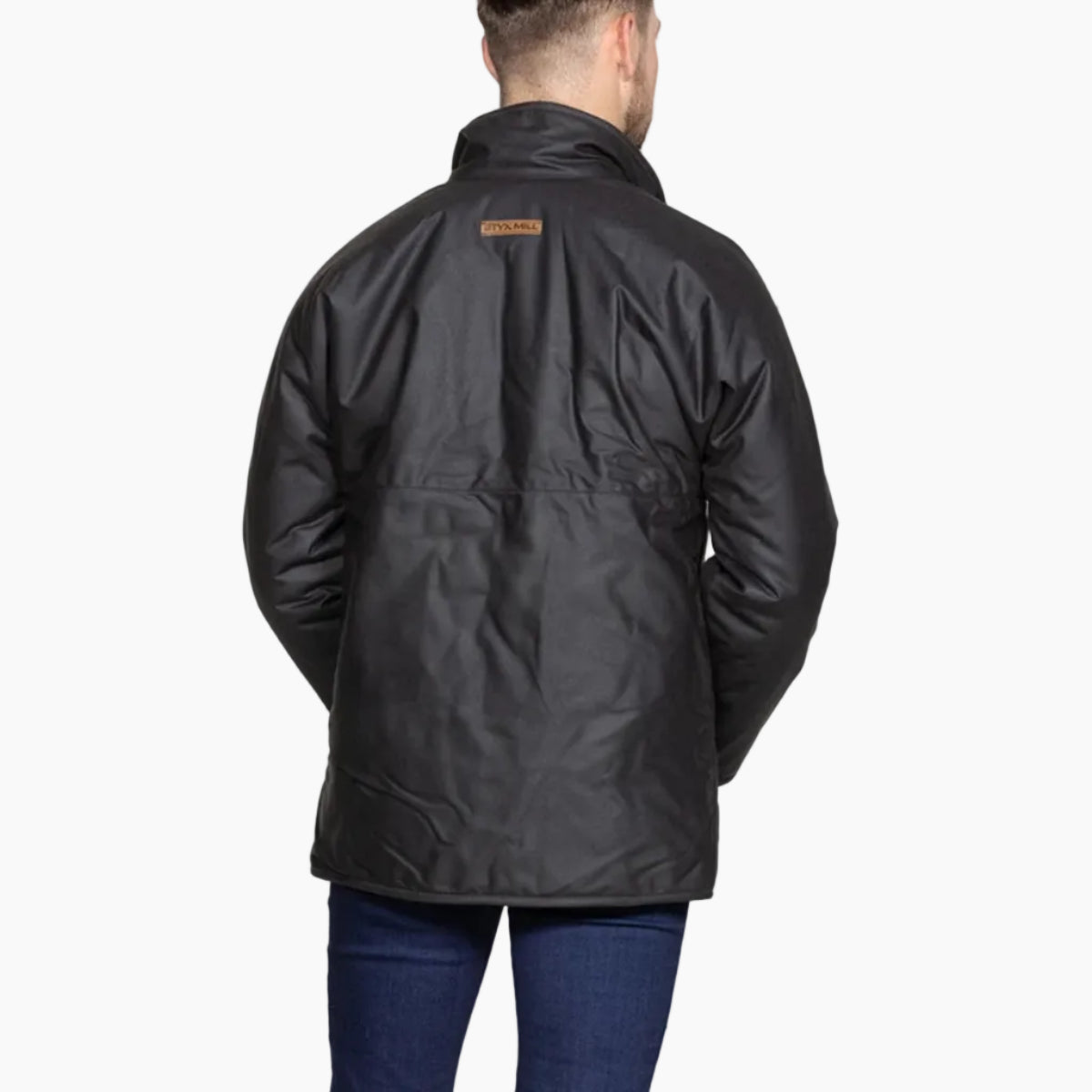 23LS-BOilskinLongSleeveJacketBrownBack