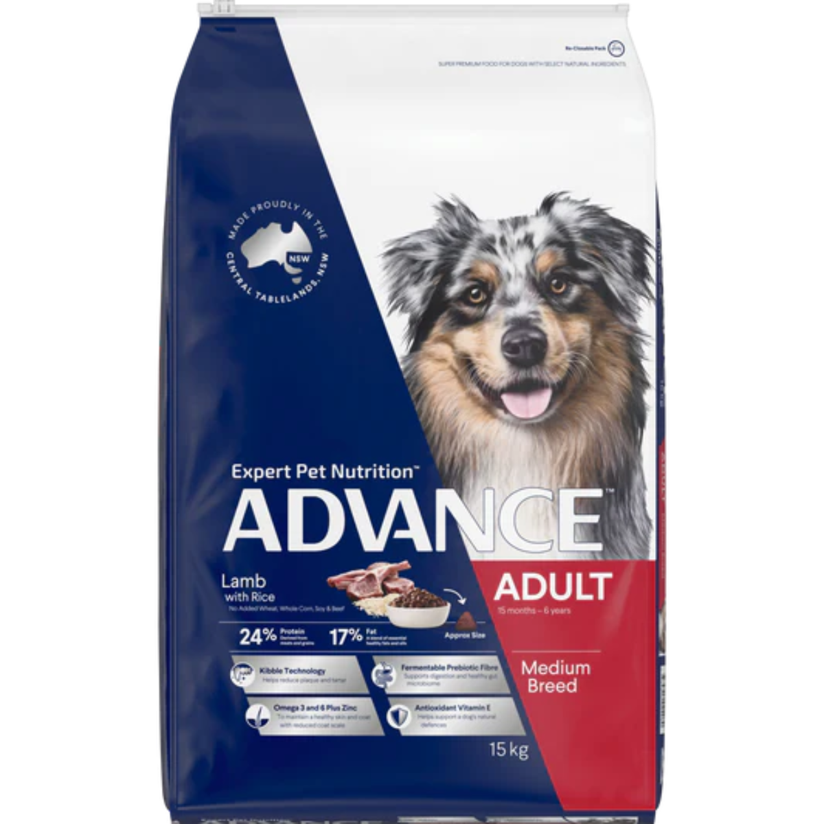 AdultMedBreedLambRice15kg