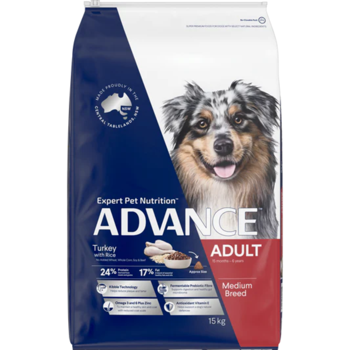 AdultMedBreedTurkeyRice15kg