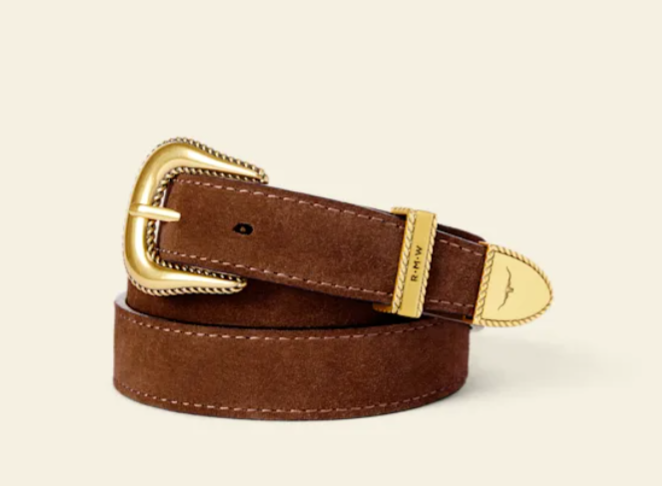 Agnes Belt – Dark Cedar Suede