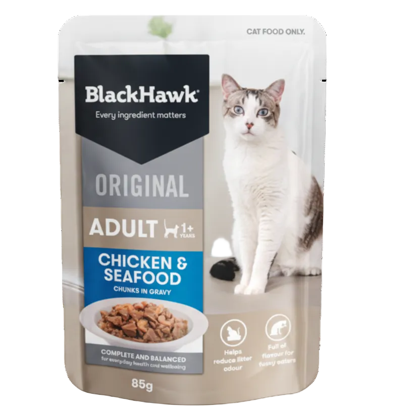 Blackhawk Cat Chicken & Seafood in Gravy 85g