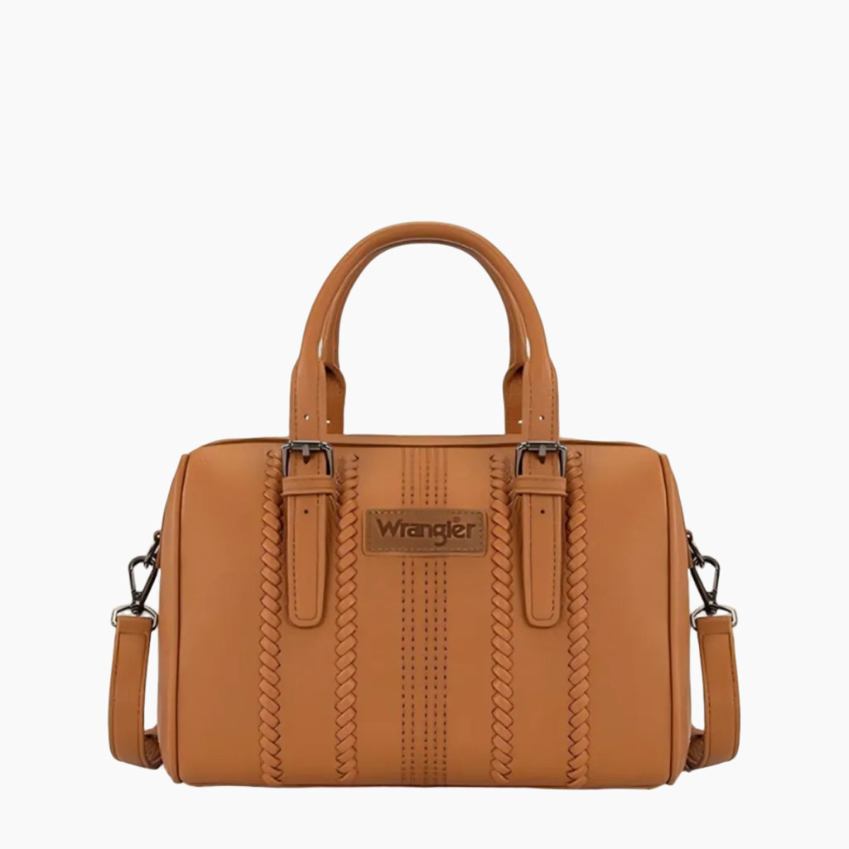 BostonStitchBarrelBagTanFront