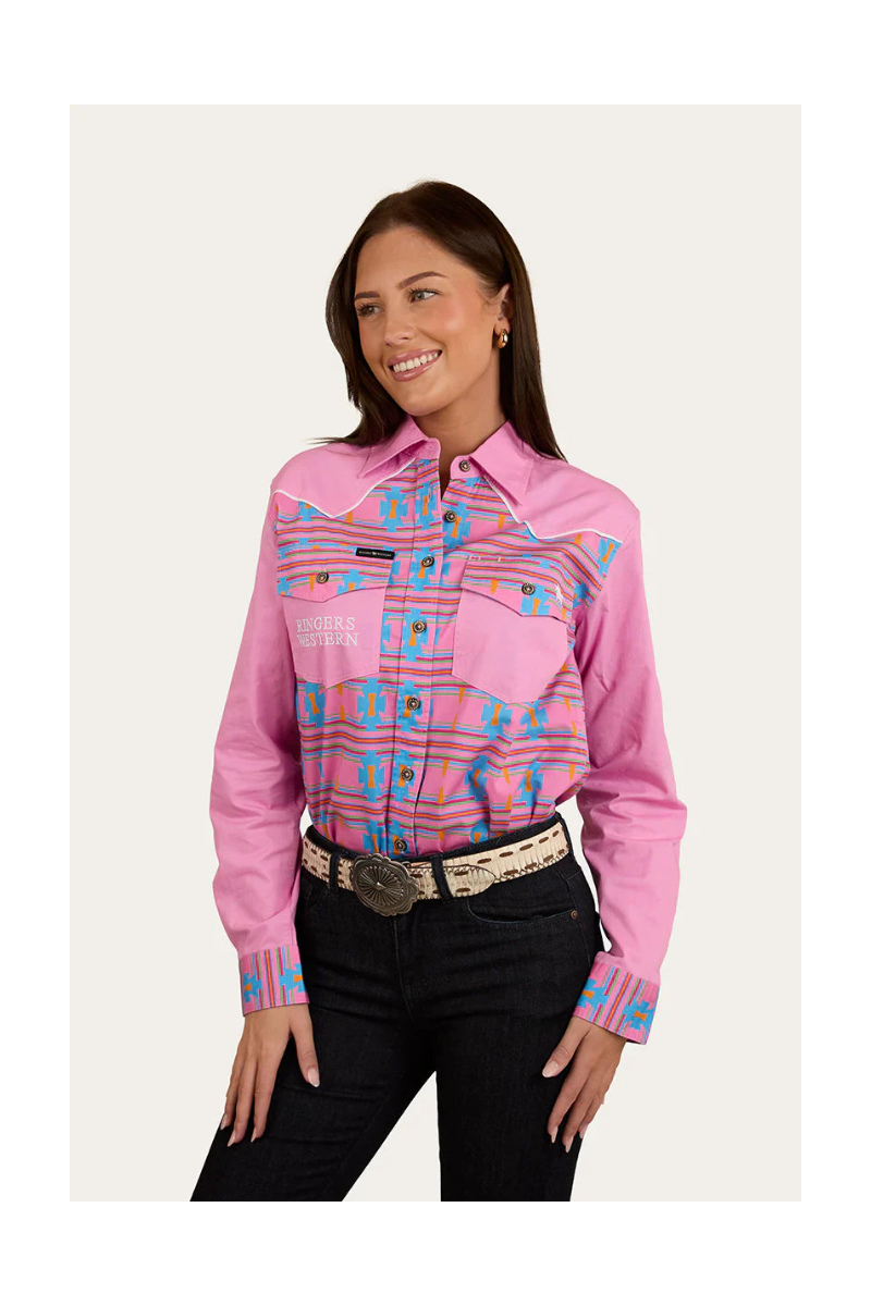 Burdekin Womens Limited Edition Full Button Work Shirt - Pastel Pink