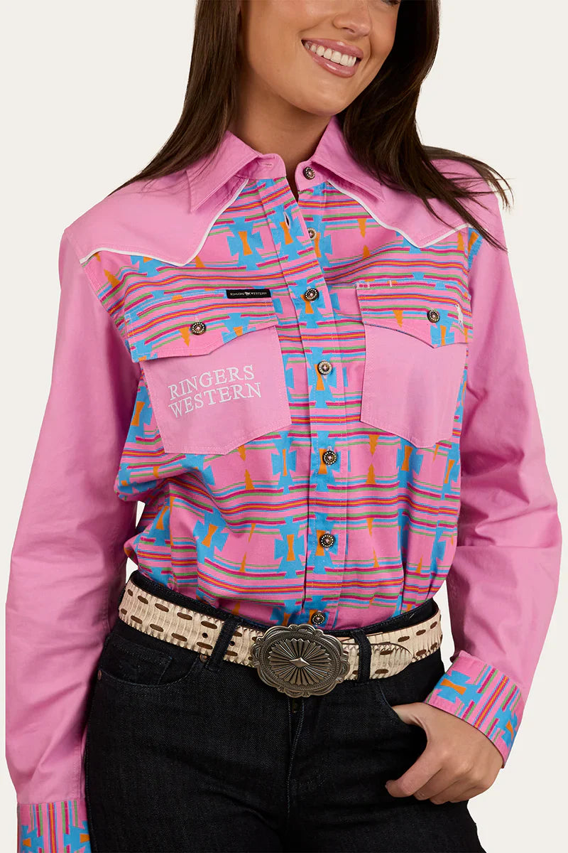 Burdekin Womens Limited Edition Full Button Work Shirt - Pastel Pink