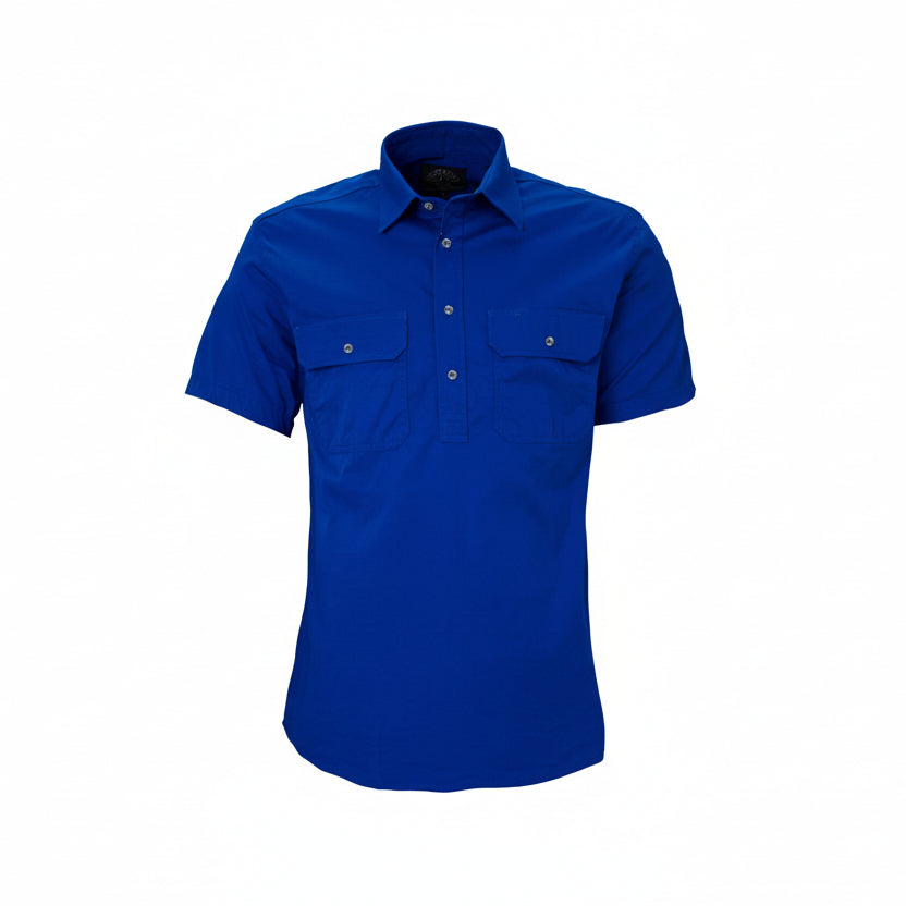 Closed Front Men's Pilbara Shirt - Short Sleeve