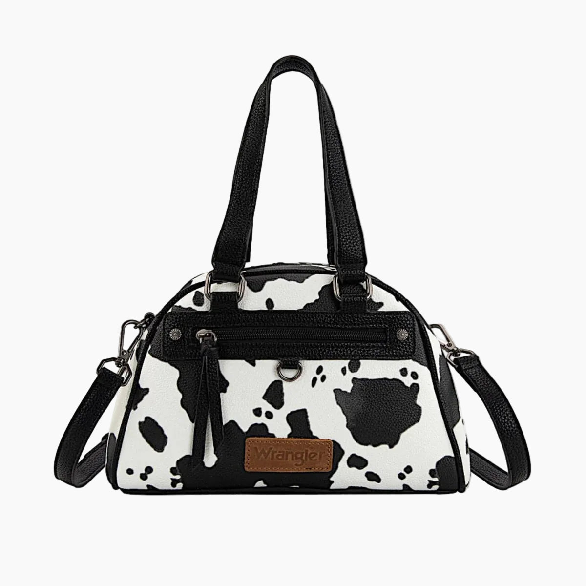 CowPrintHandbagBlackFront