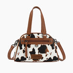CowPrintHandbagTanFront