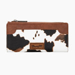 CowPrintSlimWalletTanFront