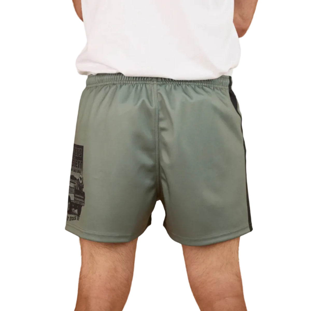 GetYourTruckFootyShortMilGreenBack