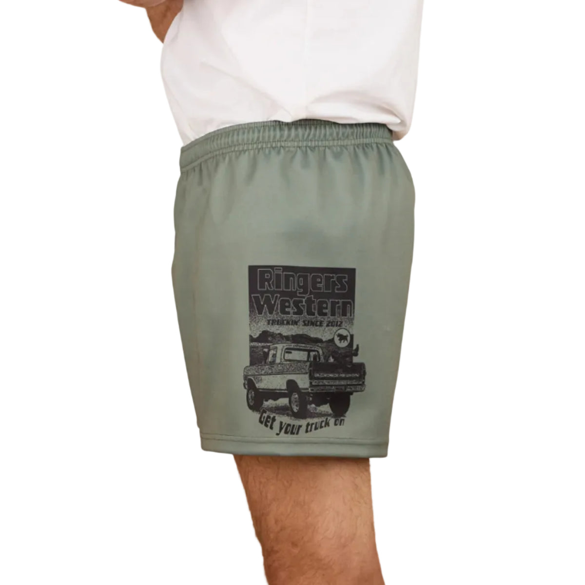 GetYourTruckFootyShortMilGreenSide