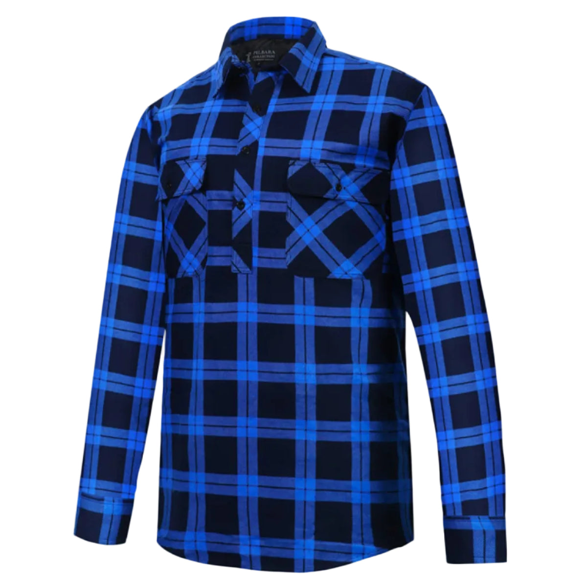 KidsClosedFrontFlanneletteShirtRM123SKCBlue-Black