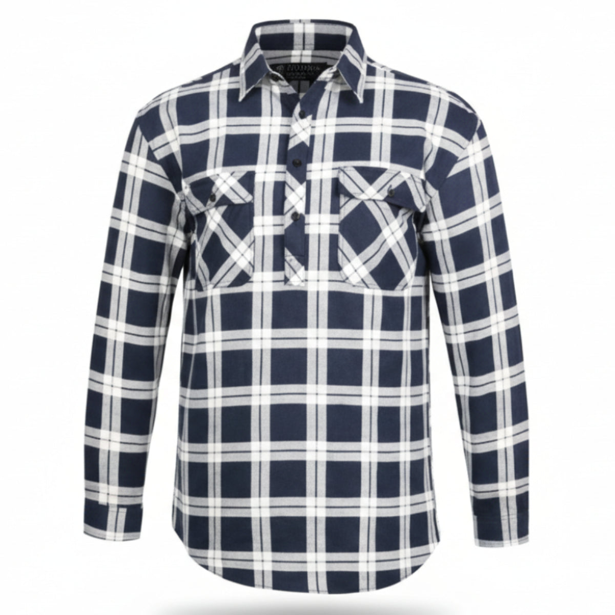 KidsClosedFrontFlanneletteShirtRM123SKCNavy-White