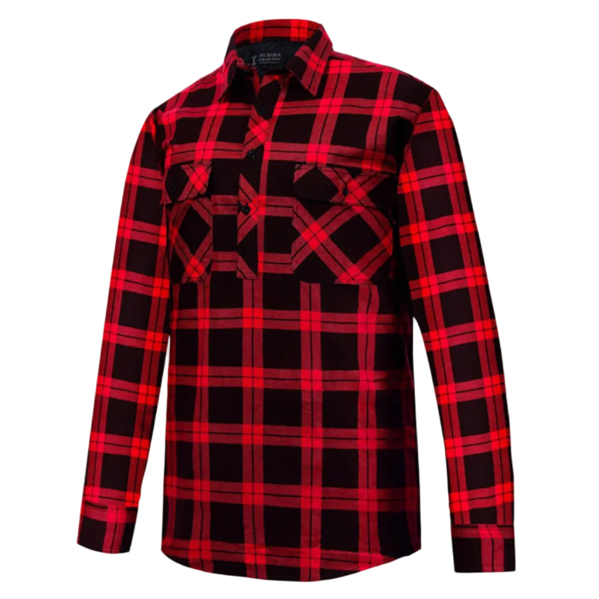 KidsClosedFrontFlanneletteShirtRM123SKCRed-Black