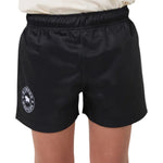 KidsFootyShortBlackFront