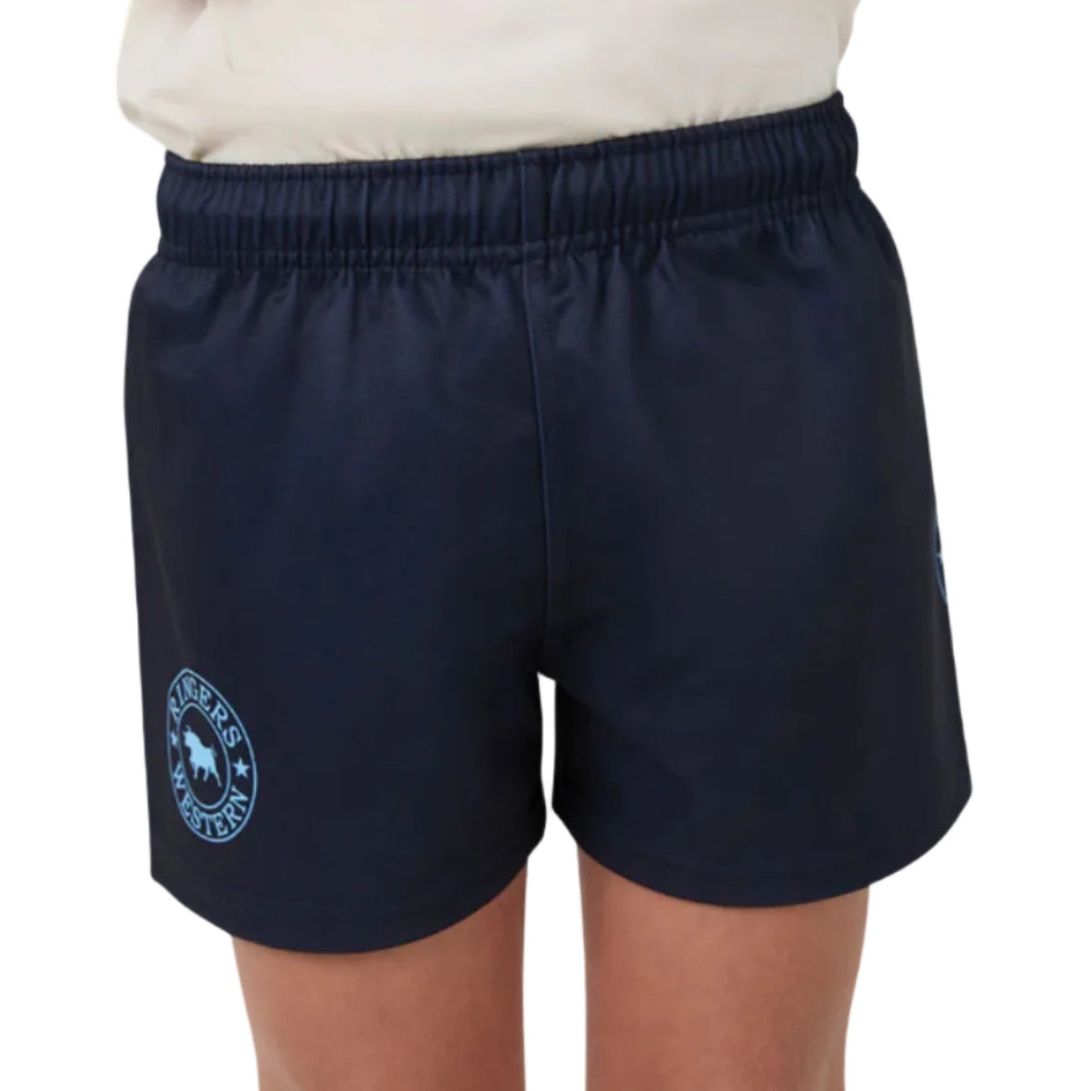 KidsFootyShortNavyFront