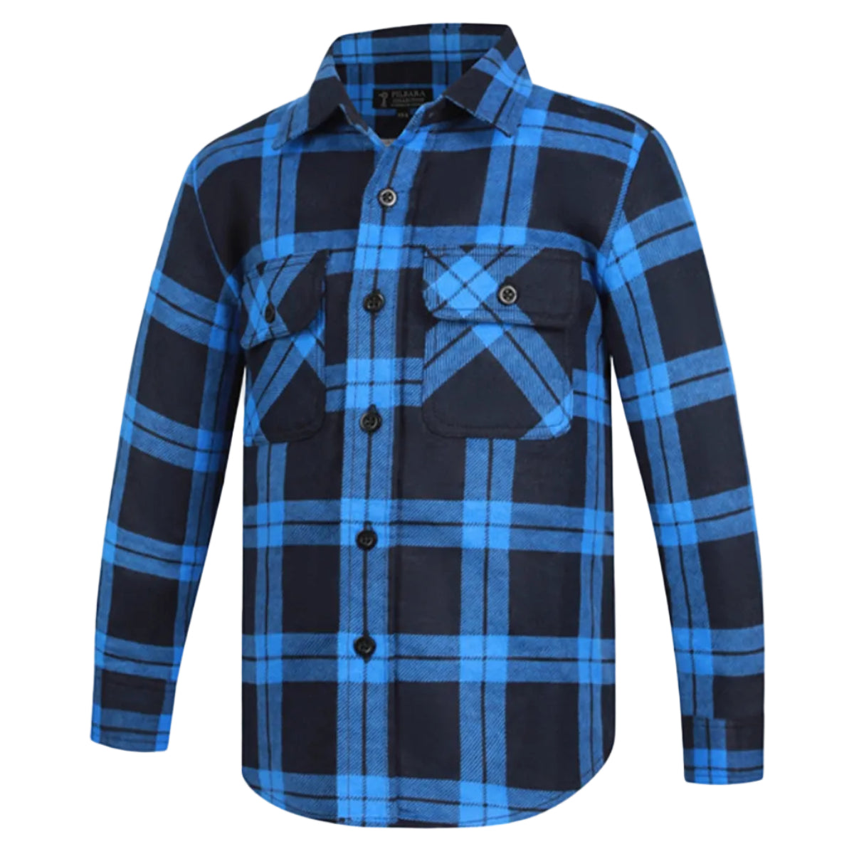KidsOpenFrontFlanneletteShirtRM123SKOBlue-Black
