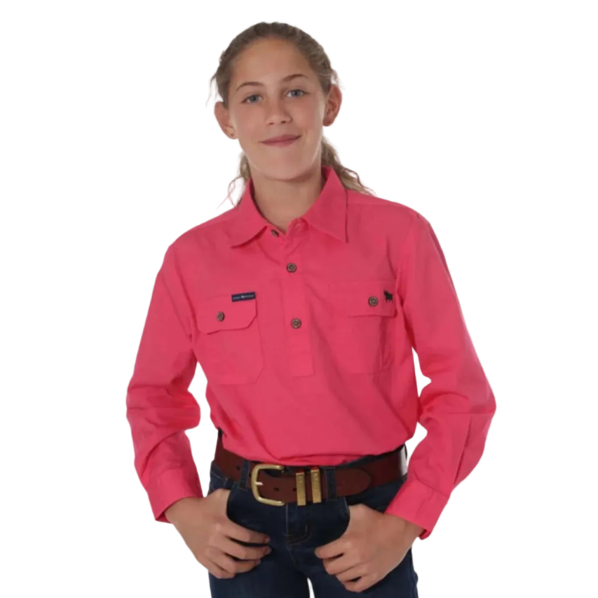 KidsOrdRiverLSHalfShirtMelonFront
