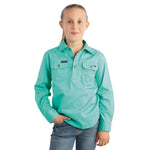 KidsOrdRiverLSHalfShirtMintFront