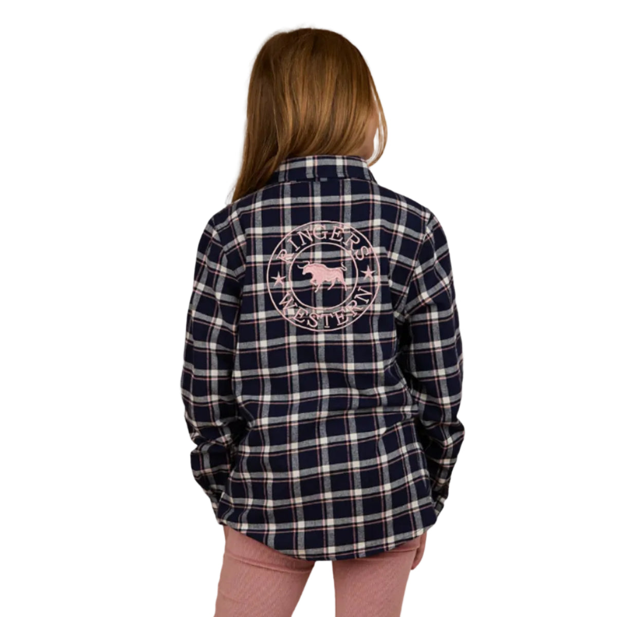 KidsRoryFlannelShirtNavy-PinkBack