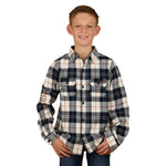 KidsRoryFlannelShirtNavy-TobaccoFront