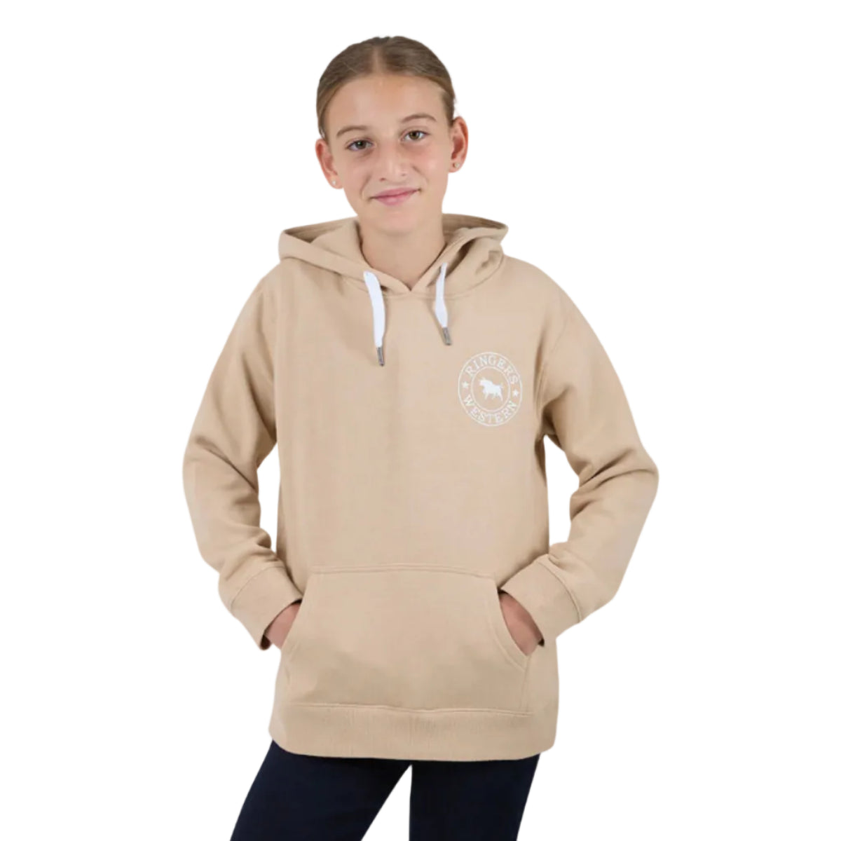 KidsSignatureHoodieDarkSandFront