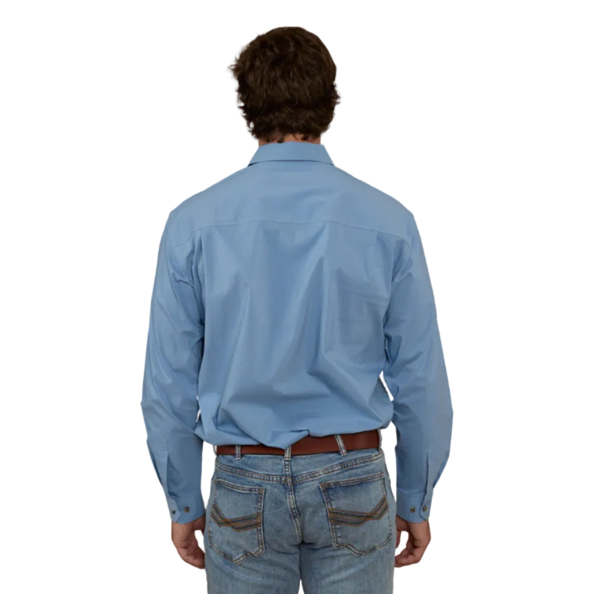 KingRiverCoolmaxLSHalfShirtDenimBlueBack