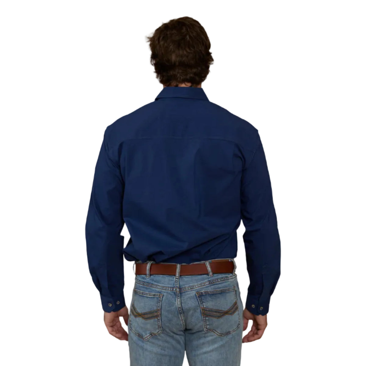 KingRiverCoolmaxLSHalfShirtNavyBack