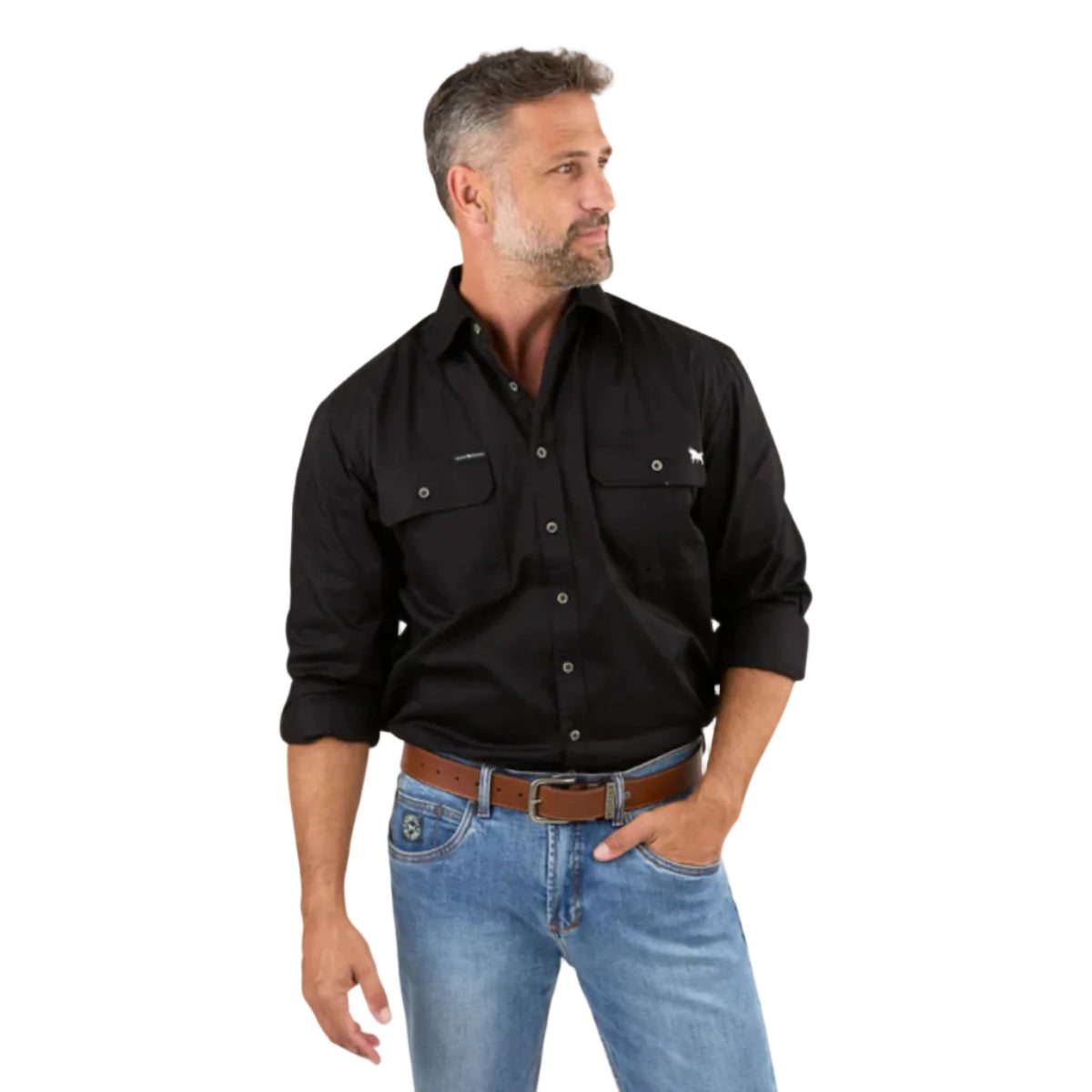 KingRiverLSFullShirtBlackFront