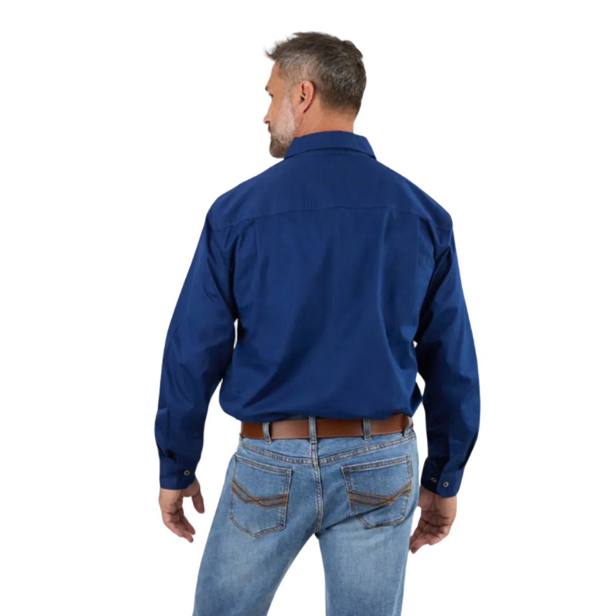KingRiverLSHalfShirtNavyBack