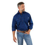 KingRiverLSHalfShirtNavyFront