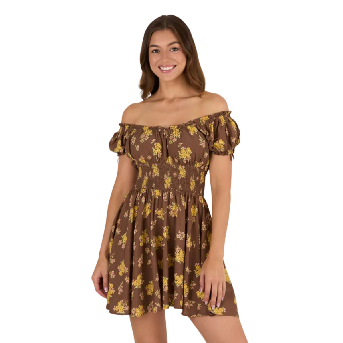 MaddisonDressToffeeFront