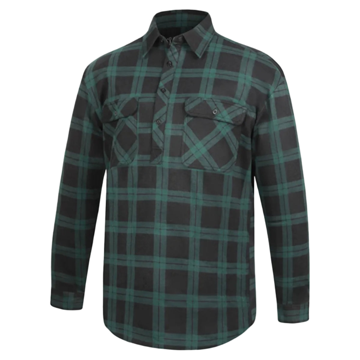 MensClosedFrontFlanneletteRM123SCFGreen-Black