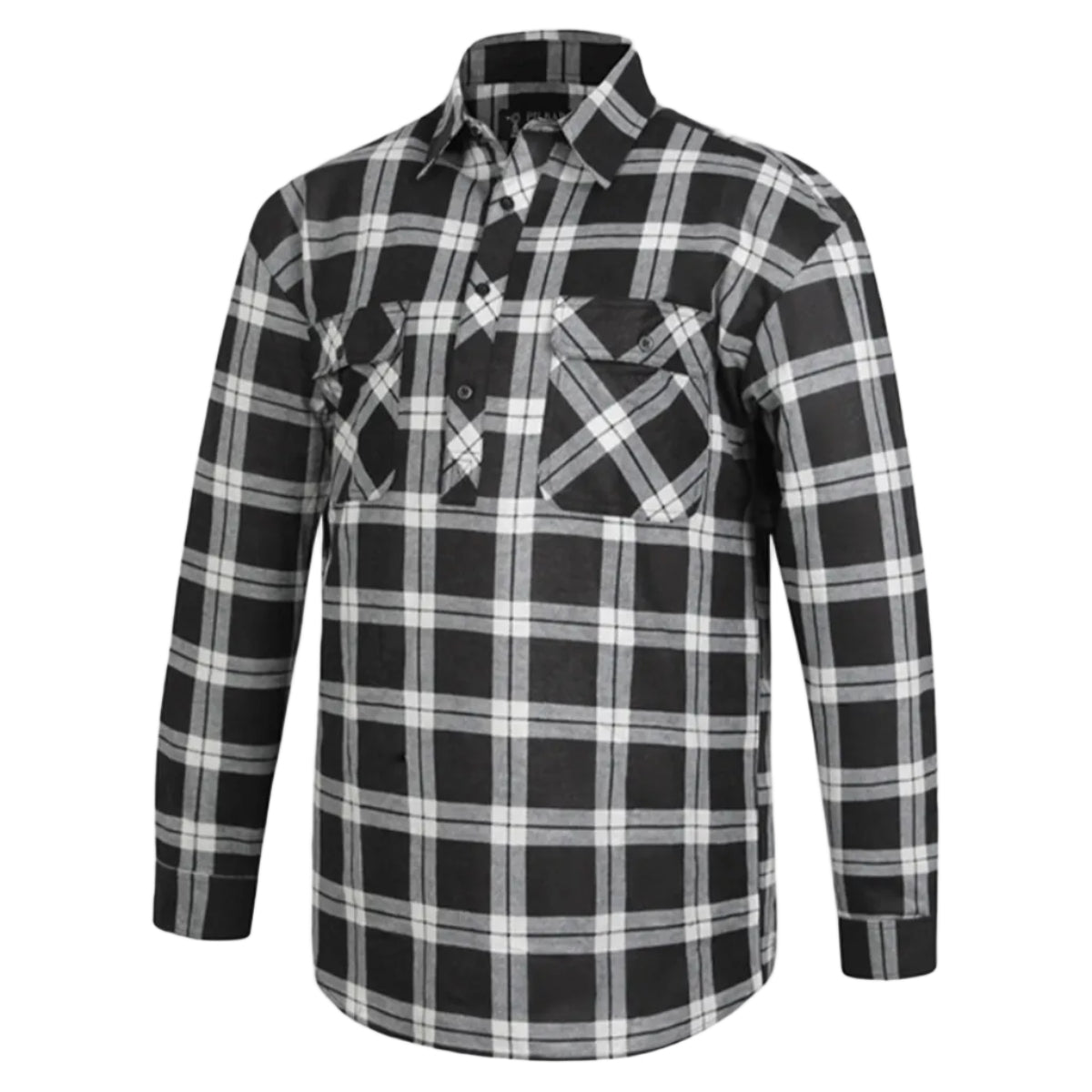 MensClosedFrontFlanneletteRM123SCFGrey-Black