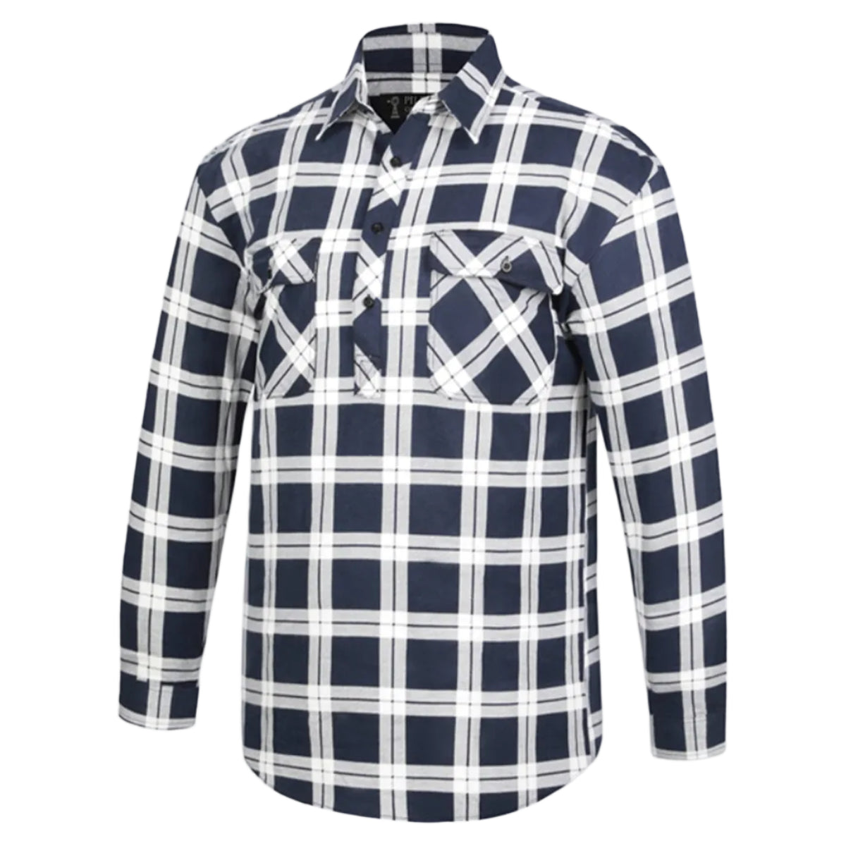 MensClosedFrontFlanneletteRM123SCFNavy-White