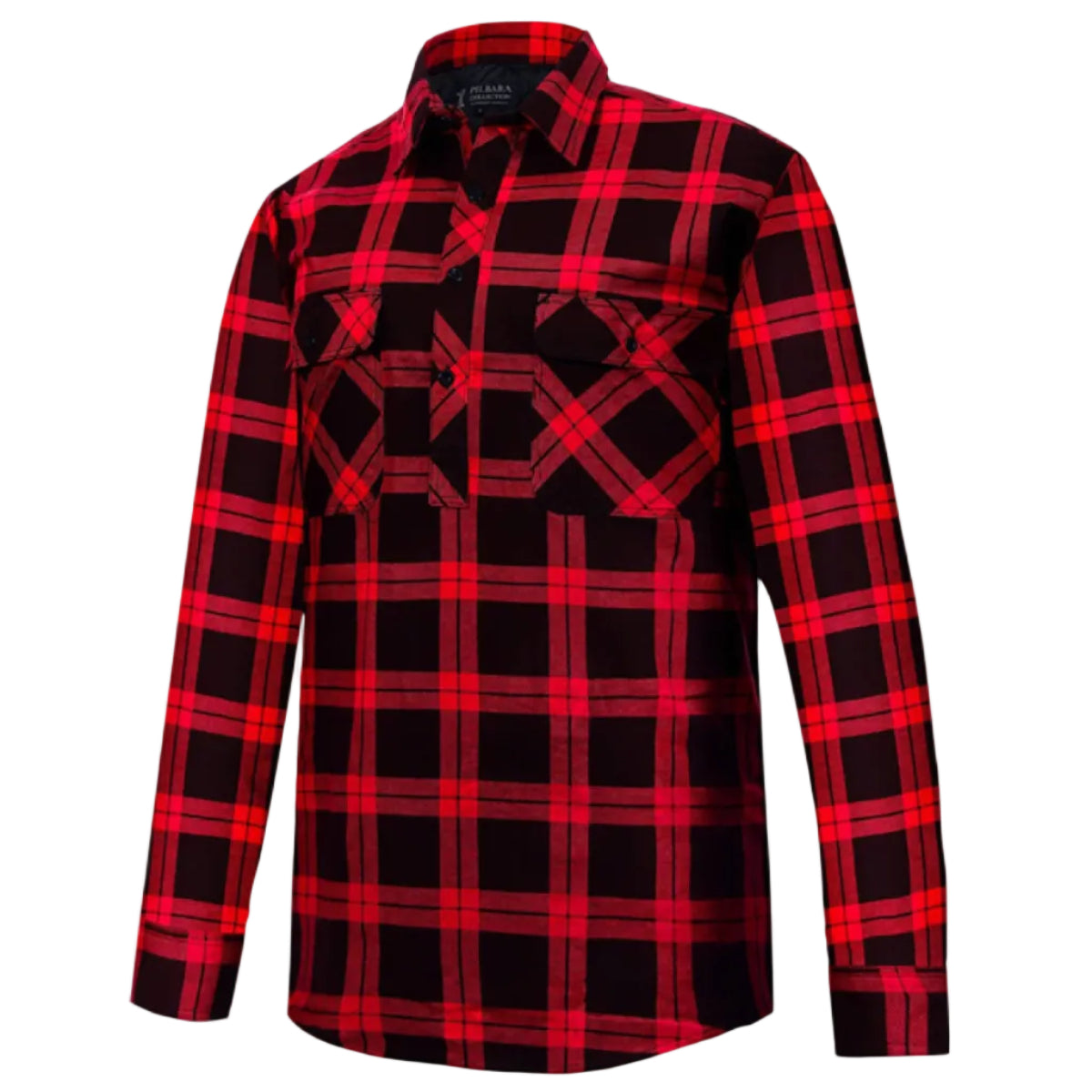 MensClosedFrontFlanneletteRM123SCFRed-Black