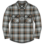 MensFlanneletteClosedFrontShirtW26-RM123FCFGrey-Orange