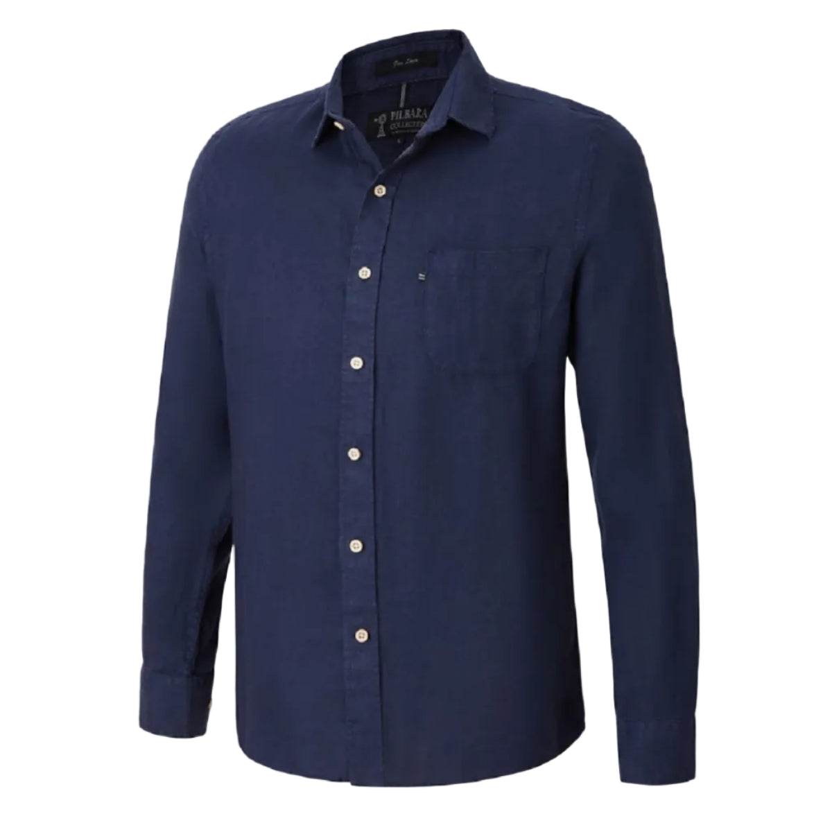 MensLinenLSShirtNavy