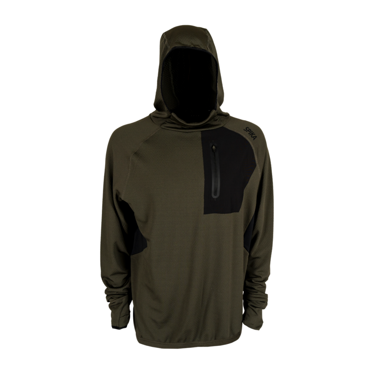 MensMicrofleeceHoodieOliveFront