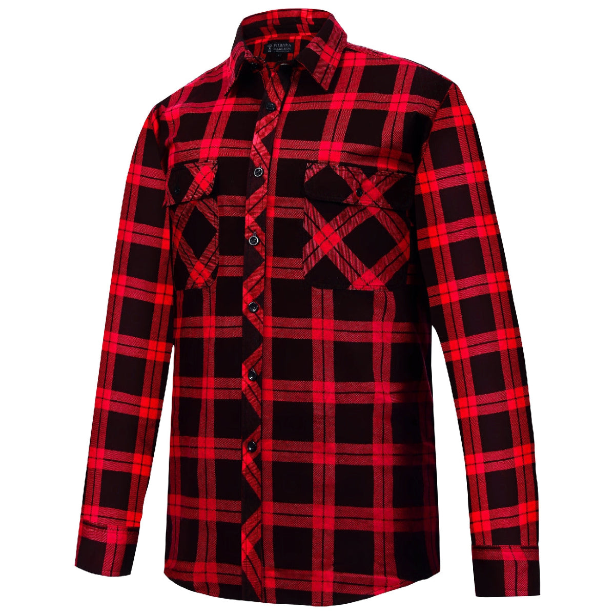 MensOpenFrontFlanneletteRM123SOFRed-Black