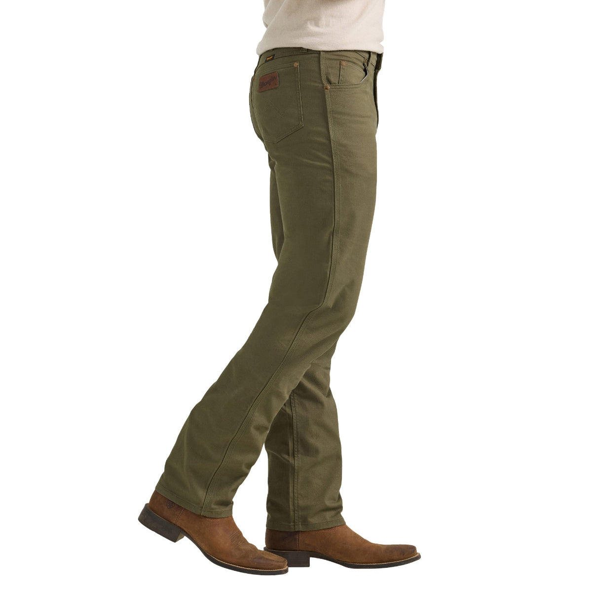 MensToughComfortJeanOliveSide