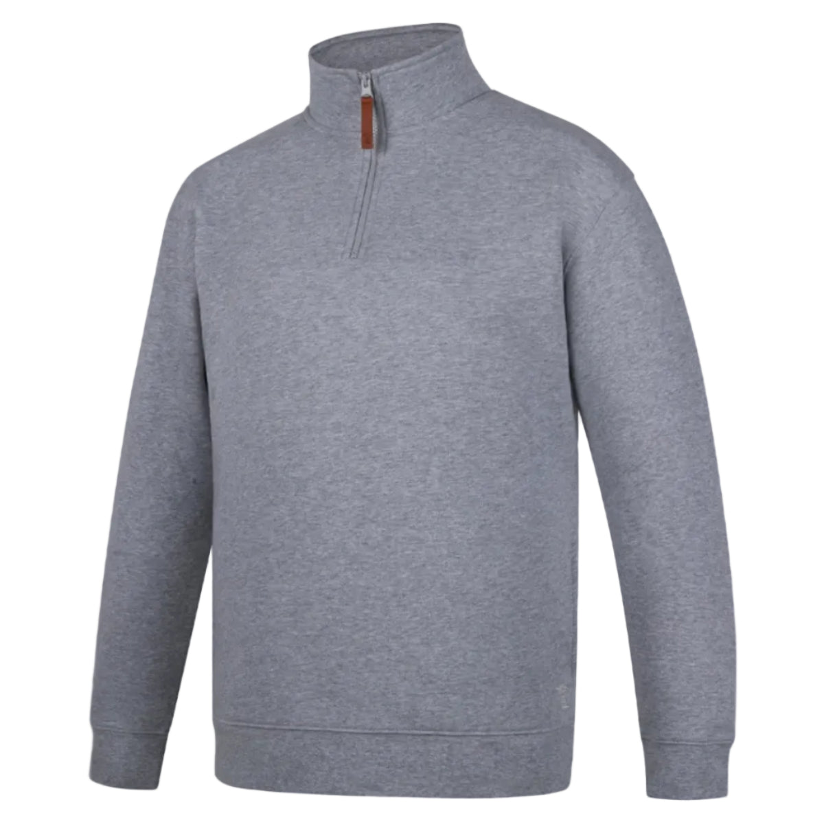 MensZipperFleecePulloverGreyMarle