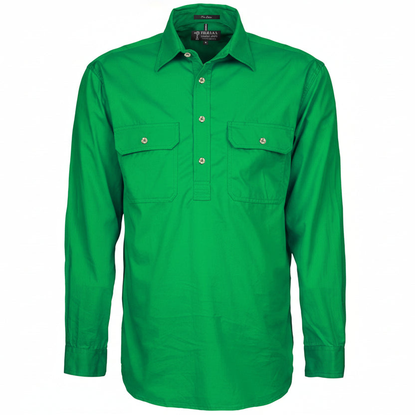 Mens Pilbara Closed Front L/S Shirt