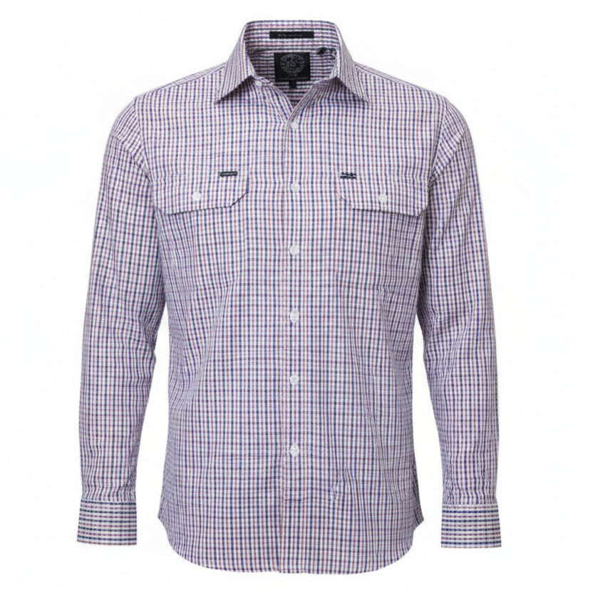 Pilbara Men's Long Sleeve Shirt - Double Pockets 1