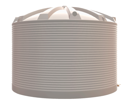 Polymaster Round Rainwater Tank 22,500L Smooth Cream