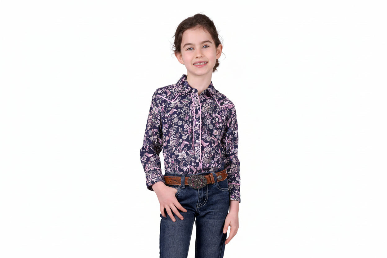 Pure Western Girl’s Hannah Print Western Long Sleeve Shirt