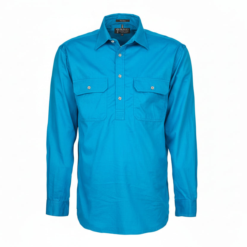 Mens Pilbara Closed Front L/S Shirt