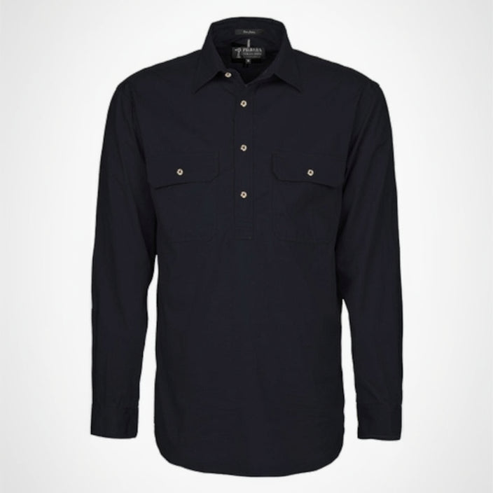Mens Pilbara Closed Front L/S Shirt