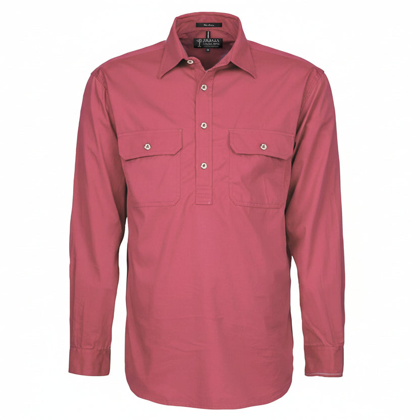 Mens Pilbara Closed Front L/S Shirt